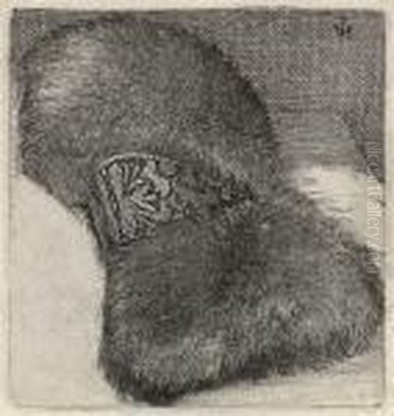 Muff With A Brocade Band Oil Painting by Wenceslaus Hollar