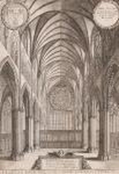 Church Interior Oil Painting by Wenceslaus Hollar