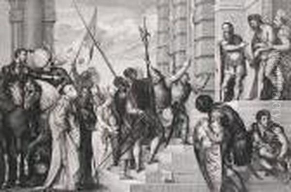 Ecce Homo, After Titian Oil Painting by Wenceslaus Hollar