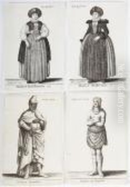 Ornatus Mulebris Anglicans On The Several Habits Of English Women Oil Painting by Wenceslaus Hollar