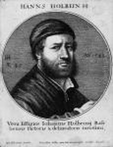 Bildnis Hans Holbein Oil Painting by Wenceslaus Hollar