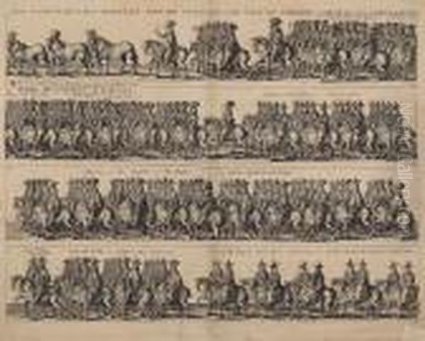 The Cavalcade Of His Majesties Passingthrough The City Of London Oil Painting by Wenceslaus Hollar