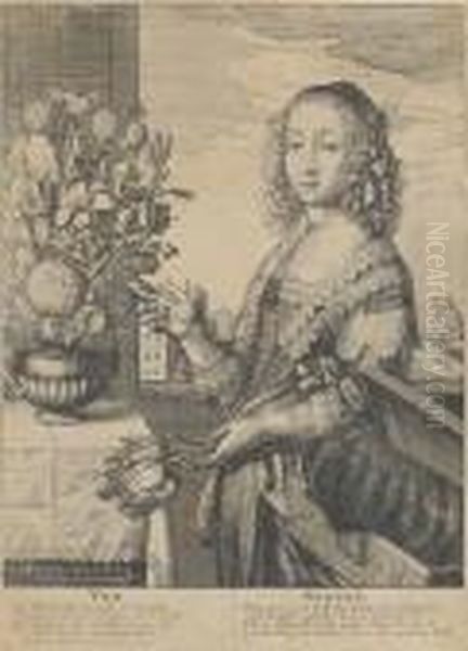 The Four Seasons: The Three-quarter Length Figures (godfrey 43) Oil Painting by Wenceslaus Hollar