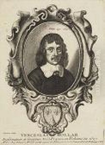 Self Portrait At Age 40 Oil Painting by Wenceslaus Hollar