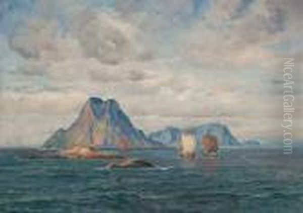 Ved Kysten Oil Painting by Thorolf Holmboe