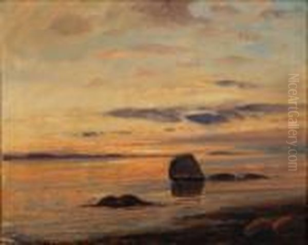 Kystlandskap Oil Painting by Thorolf Holmboe