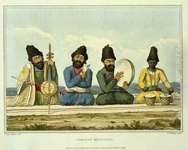 Persian Musicians from Journey through Persia Armenia, and Asia Minor to Constantinople in the Years 1808 and 1809 Oil Painting by Morier, James Justinian