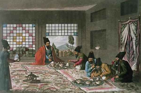 A Persian Breakfast from A Second Journey through Persia 1810-16 Oil Painting by Morier, James Justinian