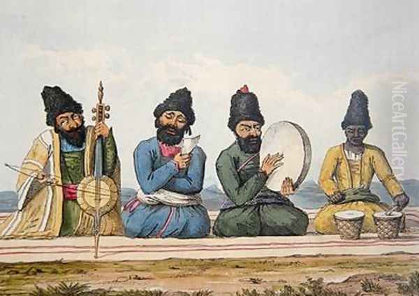 Persian Musicians from A Second Journey through Persia 1810-16 Oil Painting by Morier, James Justinian