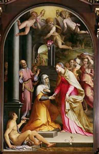 The Visitation 1560 Oil Painting by da San Friano Maso