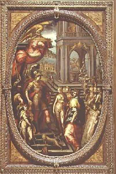 Alexander the Great giving Campaspe to Apelles 1572 Oil Painting by da San Friano Maso