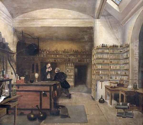 Michael Faraday 1791-1867 Oil Painting by Harriet Jane Moore