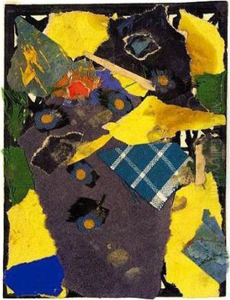 Collage - Klebebild Abstrakt (collage: Abstract Accreted Image) Oil Painting by Adolf Hoelzel