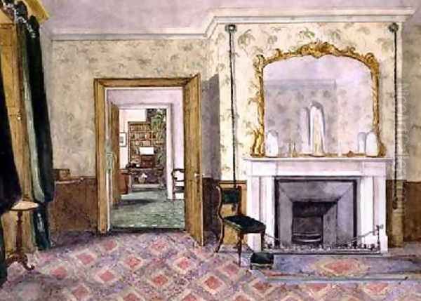 Michael Faradays flat at the Royal Institution 1850-55 Oil Painting by Harriet Jane Moore