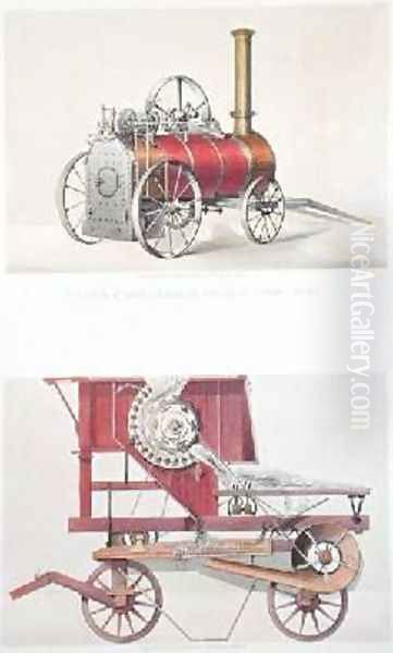 Clayton and Shuttleworths Portable Steam Engine and Garratts Improved Threshing Machine Oil Painting by Mason, H.