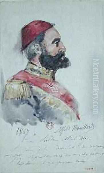 Sultan Abd al-Aziz 1830-76 1867 Oil Painting by Alfred Mouillard