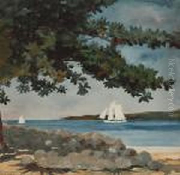 Nassau: Water And Sailboat Oil Painting by Winslow Homer