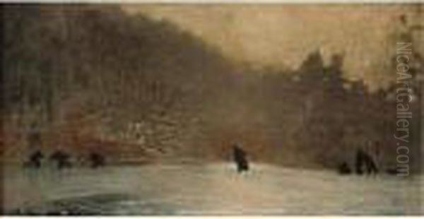 Skating Scene Oil Painting by Winslow Homer