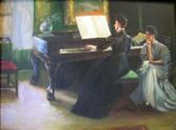 Parlor Piano Oil Painting by Winslow Homer