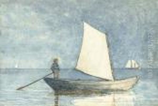 Sailing A Dory Oil Painting by Winslow Homer