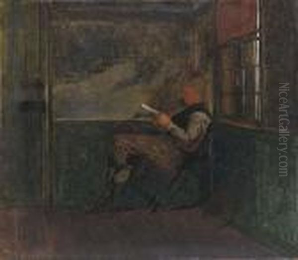 Young Man Reading Oil Painting by Winslow Homer