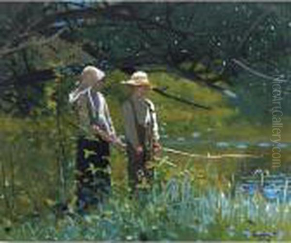 Fishing Oil Painting by Winslow Homer