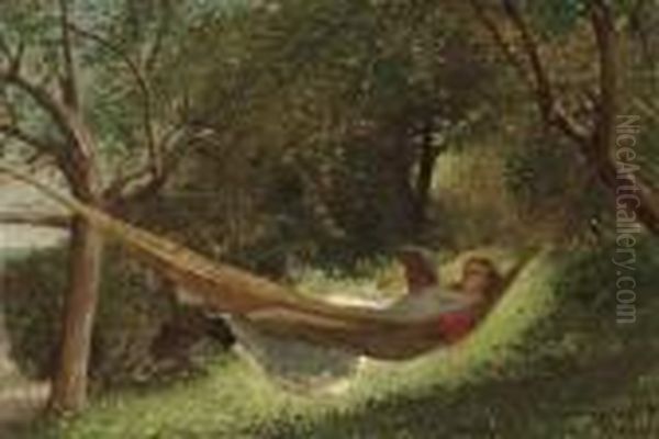 Girl In The Hammock Oil Painting by Winslow Homer