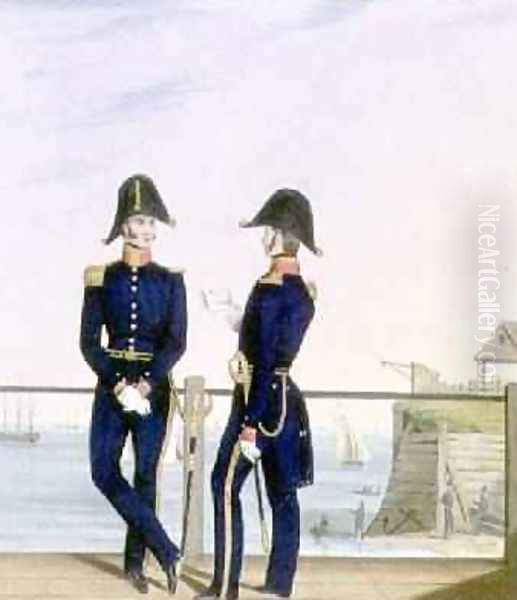 Surgeons plate 6 from Costume of the Royal Navy and Marines Oil Painting by L. and Eschauzier, St. Mansion