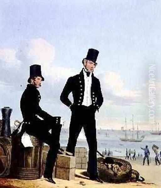 Gunners Boatswains and Carpenters plate 11 from Costume of the Royal Navy and Marines Oil Painting by L. and Eschauzier, St. Mansion