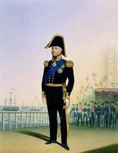 Portrait of King William IV 1765-1837 plate 14 from Costume of the Royal Navy and Marines Oil Painting by L. and Eschauzier, St. Mansion