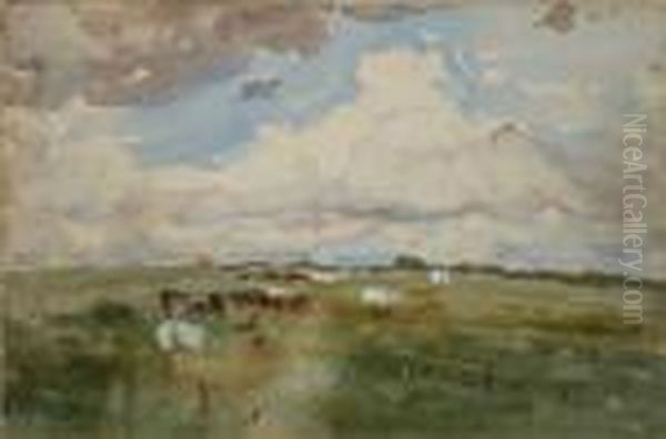 Pastures With Cattle Oil Painting by Nathaniel Hone