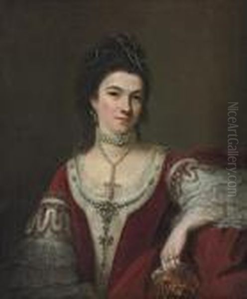 Portrait Of Jane, Duchess Of St. Albans Oil Painting by Nathaniel Hone