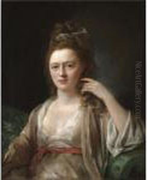 Portrait Of A Lady Said To Be Ann Gardiner (1746-1810) Oil Painting by Nathaniel Hone