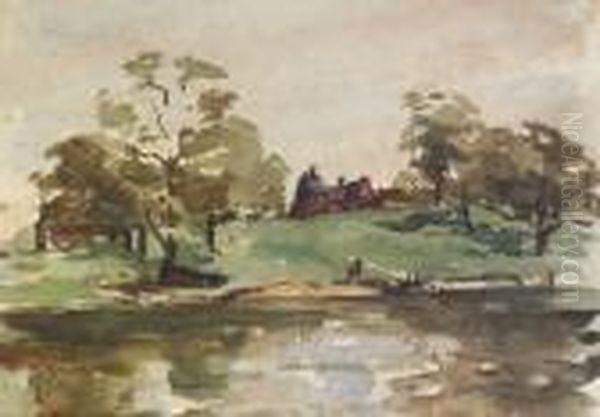 Study, Broads River Oil Painting by Nathaniel Hone