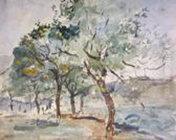 Orange Trees And Path In Sunshine Oil Painting by Nathaniel Hone