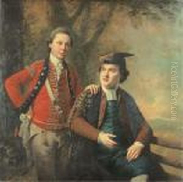 Double Portrait Of General Richard Wilford And Sir Levett Hanson Oil Painting by Nathaniel Hone