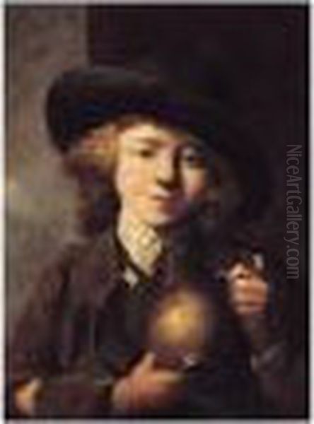 A Boy With A Pitcher Oil Painting by Nathaniel Hone