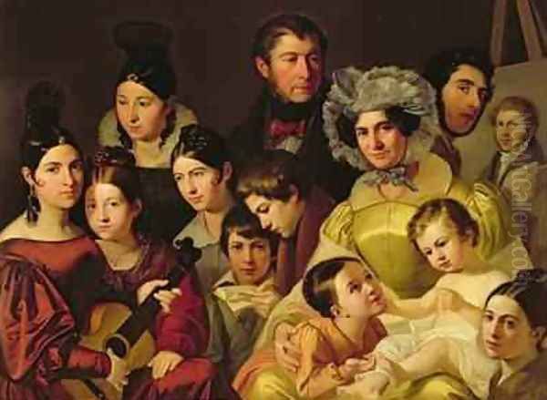 The Malatesta Family 1835 Oil Painting by Adeodato Malatesta or Malatesti