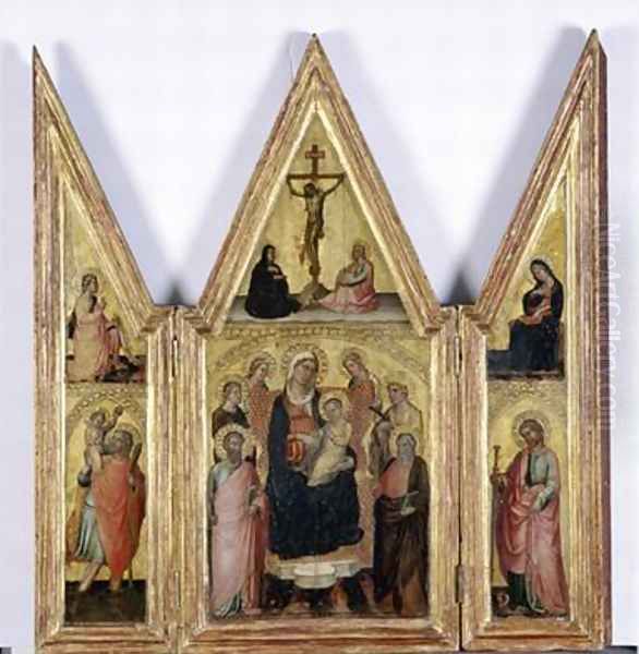 Triptych with Madonna and Child 1400 Oil Painting by di Bartolomeo di Biagio Martino