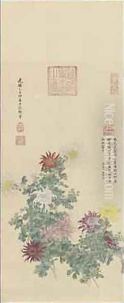 Chrysanthemums Qing Dynasty 1905 by Empress Cixi Manchu-Chinese