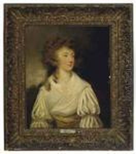 Portrait Of Mrs Guyon Oil Painting by John Hoppner