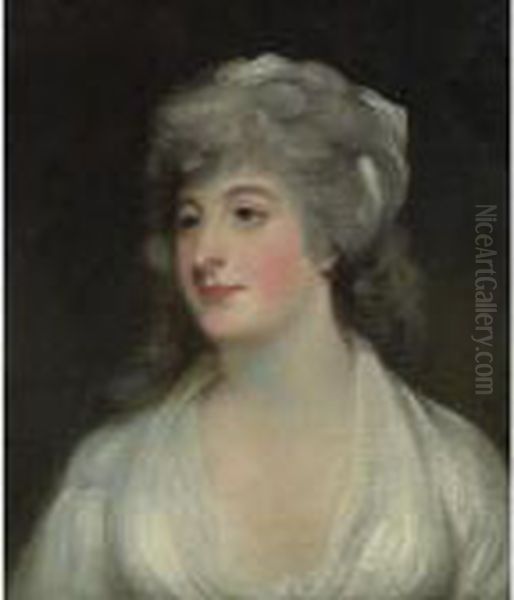 Portrait Of A Woman, Said To Be Lady Almeria Carpenter Oil Painting by John Hoppner