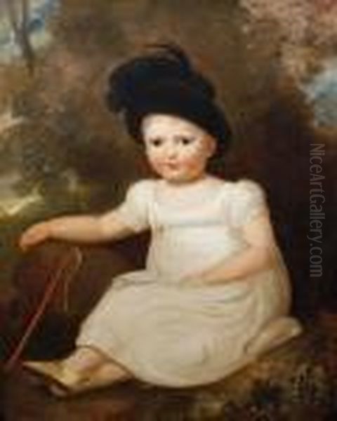 Portrait Of A Seated Child Oil Painting by John Hoppner