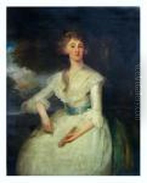 Portrait Of Mrs. Mercer Oil Painting by John Hoppner