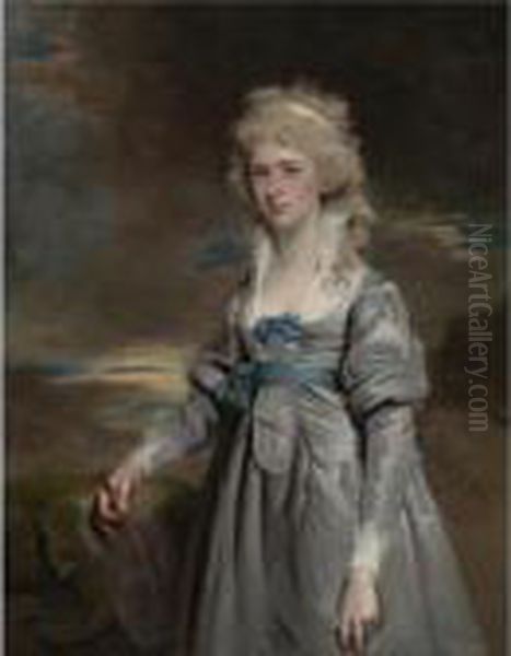 Portrait Of Charlotte Walsingham, Lady Fitzgerald Oil Painting by John Hoppner