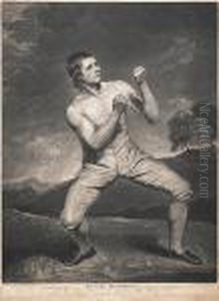 The Celebrated Boxer Who Never Was Conquered,richard Humphreys Oil Painting by John Hoppner