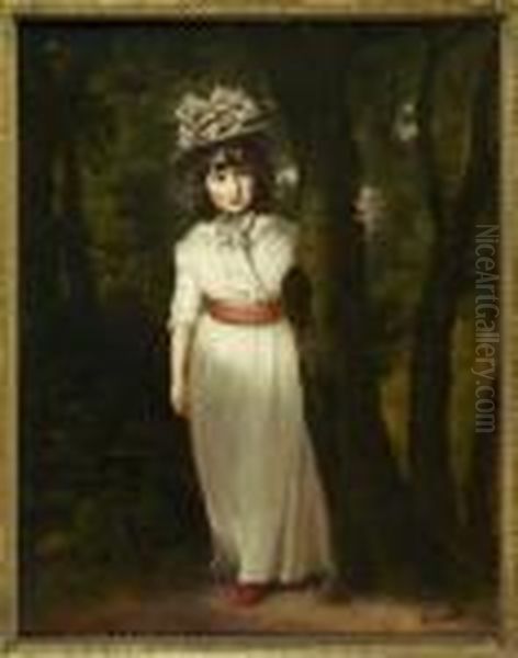 Portrait Of Miss Harriet Ann Seale As Bo-peep Oil Painting by John Hoppner