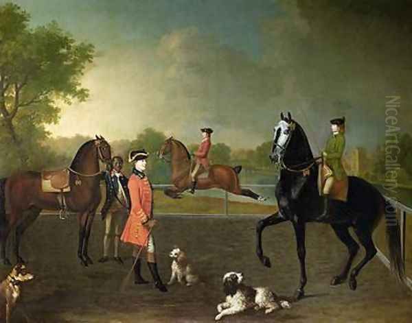 Henry 10th Earl of Pembroke and his son George Augustus Lord Herbert 1759-1827 Oil Painting by David Morier