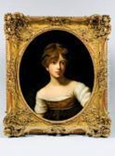 Portrait De Jeune Femme Oil Painting by John Hoppner