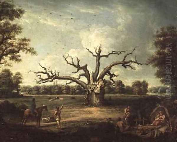 The Fairlop Oak Hainault Forest 1816 Oil Painting by Henry Milbourne